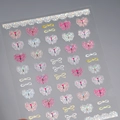 Stickers à ongles nœuds et papillons avec paillettes laser et effet gelée dépolie - M-921 Plat avec colle gelée (M-921)