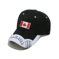 Gorra de béisbol con bordado de la bandera de Canadá y visera de contraste en color negro - Estilo de Contraste de Color de Bandera de Canadá (B) / Negro