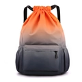 Gradient drawstring backpack for sports gym travel large capacity orange and grey casual stylish - Orange Yellow Gradient