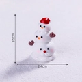 Miniature triple-stacked Christmas snowman figurine with red hat for DIY micro landscape - Stacked Snowman