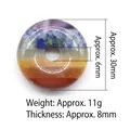 Seven Chakra crystal stone Ping'an buckle pendant with 30mm diameter and 8mm thickness - 30mm Donut 6mm Hole
