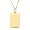 Collier pendentif carré en acier inoxydable plaqué or 18 carats avec signe Taureau - Taureau
