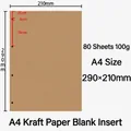 A4 brown kraft paper refill, 80 sheets of 100gsm 4-hole blank paper for binders - A4 4-Hole Kraft Blank Refill (80 Sheets)