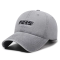 Berretto da baseball vintage in cotone lavato grigio chiaro con ricamo FGXS - Regolabile / Grigio chiaro
