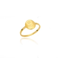 Minimalistischer Ring aus 18K vergoldetem Edelstahl mit Sonnen- und Handmusterung - US 6 / 3715-Gold-Handsonnenmuster