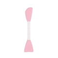 Pennello maschera viso in silicone a doppia testa con punta rosa e manico bianco - Forma a Pala/Coltello Rosa