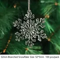 Décoration flocon de neige en acrylique transparent pour sapin de Noël, 52mm - 52mm / Flocon Branche