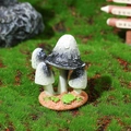 Miniatuur hars paddenstoel beeldjes in grijs en zwart voor mos micro-landschap decor - Stijl A (Grijs Zwart)