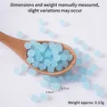 Cuenta de caramelo azul claro para manualidades DIY, diámetro 0,8 cm en cuchara de madera - Con agujero (1 Pieza/Paquete) / Azul