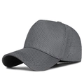 Adjustable grey full mesh baseball cap with breathable six-panel structured design - 5-Panel Style / Gray
