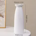 White matte ceramic vase with wavy rim, 24cm height minimalist modern home decor piece - Early Summer (24cm)