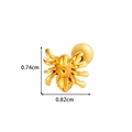 Golden spider cartilage piercing stud earring showing 0.74cm by 0.82cm dimensions - Gold Spider
