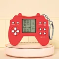 Mini console di gioco Tetris retrò rossa portachiavi con catena in metallo lucido - Confezione in busta / Rosso Macaron
