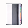 Cartella a soffietto in nylon grigio scuro con 13 tasche e linguette colorate in spagnolo - Trasparente