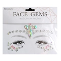 Rainbow and pink heart star face gems body art stickers with sparkling crystal finish - FG4008 Rainbow Star Style