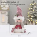 Figura festiva de muñeco de nieve de Navidad de felpa roja y blanca, 32 cm de alto - Estilo Muñeco de Nieve (HM24-9801B) / 32x15x7cm