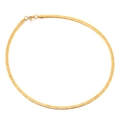 Polished gold square omega chain necklace with flat snake link design and lobster clasp - 460mm x 4mm Gold (KN85333-KC)