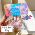 Roze kattenpoot squishy speelgoed met parelvulling en regenboog verpakking - Roze Kristallen Kattenpoot