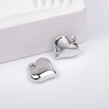 Poliertes silbernes Herz-Schleife-Anhänger-Set mit Ösen für DIY-Schmuckherstellung - Herz Silber 14*15mm