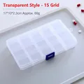 Organizador de joyas de acrílico transparente de 15 compartimentos con hebilla azul - Caja de Almacenamiento Transparente de 15 Rejillas