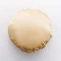 Adjustable champagne gold satin sleep cap with elastic band for hair protection - Gold
