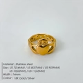 Gold-plated stainless steel Claddagh heart ring with crown for men's fashion jewelry - US 7 (54mm) / 18K Gold