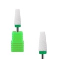 Ceramic bullet nail drill bit with green base and square plastic storage case - HF-59 Ceramic Nail Drill Bit