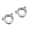 Connecteur double trou en acier inoxydable argenté pour bracelets et bijoux DIY - Couleur Acier-Lettre O / Ensemble de 20 Pièces
