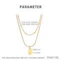 Detailed size specifications for the gold layered stainless steel letter A necklace - Gold Letter A (KN293958-Z)
