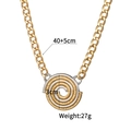 Modern two-tone gold and silver spiral disk necklace with matte textured finish - JZN2172 Necklace(JZN2172)