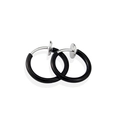 Pendientes de clip negros estilo punk con mecanismo de resorte sin agujero - 10mm / Negro