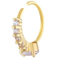Vergoldeter Piercing-Ring mit klaren Zirkonia-Steinen in Schmetterlings- und Herzform - Kupfer / Herz (WG-0745)