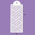 Feather fringe pattern cake stencil for decorating 39x15cm white flexible plastic template - Repeating Feathers / White
