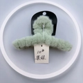 Pince à cheveux en peluche imitation fourrure de lapin vert clair pour styles d'automne hiver - 10# Peluche Vert Fruit 14CM