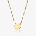 Minimalist 925 sterling silver necklace with a polished round gold disc pendant - Gold Plated 925 Silver / Gold - Round Disc Necklace