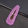 Elegant gold metal hair clip with matte purple beads in a chic oval design - Purple Waterdrop