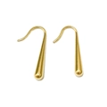 Detailed view of polished golden teardrop earrings with smooth finish and minimalist ear hooks - Small Teardrop / Gold