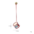 Christmas tree drum ornament with red and blue diamond patterns and a spiral lanyard - Red White and Blue Drum