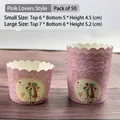 Pink romantic couple theme muffin cups with ruffled edges for Whiteday baking - Pink Couple