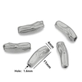 Baroque silver long tube bead 11x4mm in stainless steel for jewelry making - Style J / Steel