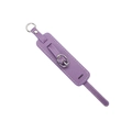 Deep purple leather wristband with adjustable silver buckle and ring for bag charms - Deep purple