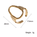 Detailed dimension guide showing 26mm oval gold ring width and 3g weight specifications - Gold Color Hammered Texture / Gold