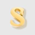 Polished golden stainless steel pendant in the shape of letter S for DIY jewelry making - S