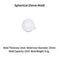 25mm spherical silicone mold for DIY resin, translucent design with 10ml capacity - Sphere 25mm
