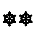 Minimalist black stainless steel snowflake stud earrings for women in a matte finish - Snowflake / Black