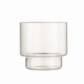 Minimalist double-walled clear glass cup for coffee and milk with a sleek tapered design - 380ml / Small Tapered Cup (Plain)