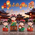 Set of four vintage resin Tang dynasty girl figurines in decorative gift box - Tang Xiaohuan Large Set of 4