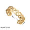 Golden woven stainless steel cuff bracelet with dimensions 5.8cm and weight 24.2g - Gold