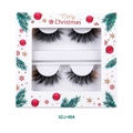 Christmas edition faux mink eyelashes set SDJ-004 with mixed black and brown lash fibers - Black and Yellow Gradient Style (SDJ-004)