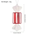 Rood-wit gestreepte snoepvormige kerstboomversiering met glitters, maat 16x6cm - 16cm Witte Rand Verticale Strepen